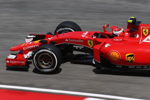 KUALA LUMPUR, MALAYSIA - MARCH 27:  Kimi Raikkonen of Finland and Ferrari drives during practice for the Malaysia Formula One Grand Prix at Sepang Circuit on March 27, 2015 in Kuala Lumpur, Malaysia.  (Photo by Clive Mason/Getty Images)