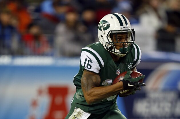 New York Jets wide receiver Percy Harvin (16) returns a kickoff against the Tennessee Titans during an NFL football game on Sunday, Dec. 14, 2014, in Nashville, Tenn. (Jeff Haynes/AP Images for Panini)