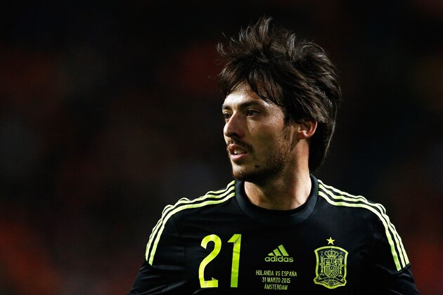 AMSTERDAM, NETHERLANDS - MARCH 31: David Silva of Spain looks on during the international friendly match between the Netherlands and Spain held at Amsterdam Arena on March 31, 2015 in Amsterdam, Netherlands.  (Photo by Dean Mouhtaropoulos/Getty Images)