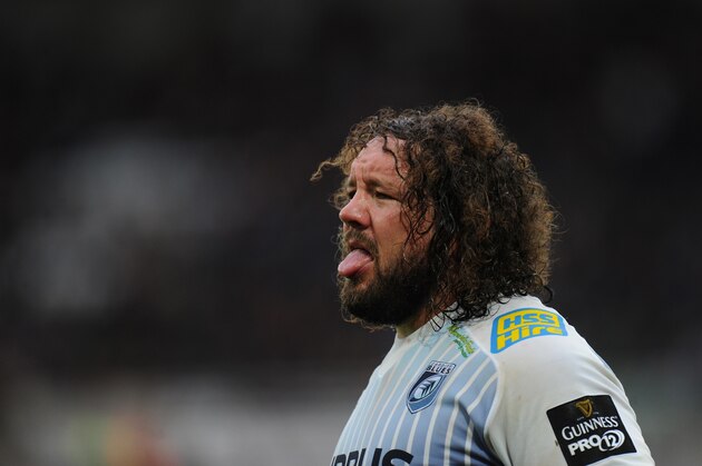 SWANSEA, WALES - OCTOBER 12:  Blues player Adam Jones looks on during the Guinness Pro 12 match between Ospreys and Cardiff Blues at Liberty Stadium on October 12, 2014 in Swansea, United Kingdom.  (Photo by Stu Forster/Getty Images)