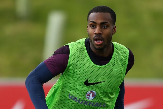BURTON-UPON-TRENT, ENGLAND - MARCH 24:  Danny Rose in action during an England training session at St Georges Park on March 24, 2015 in Burton-upon-Trent, England.  (Photo by Richard Heathcote/Getty Images)