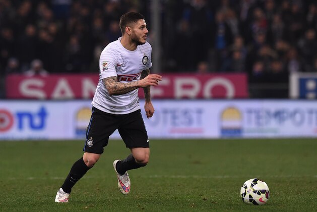 GENOA, ITALY - MARCH 22:  Mauro Icardi of Internazionale Milano in action during the Serie A match between UC Sampdoria and FC Internazionale Milano at Stadio Luigi Ferraris on March 22, 2015 in Genoa, Italy.  (Photo by Tullio M. Puglia/Getty Images)