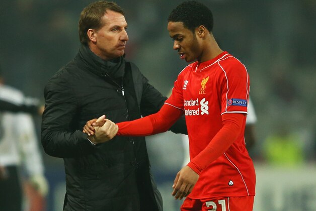 ISTANBUL, TURKEY - FEBRUARY 26:  Brendan Rodgers manager of Liverpool shakes hands with Raheem Sterling of Liverpool after defeat in a penalty shoot out during the UEFA Europa League Round of 32 second leg match between Besiktas JK and Liverpool FC on February 26, 2015 in Istanbul, Turkey.  (Photo by Richard Heathcote/Getty Images)