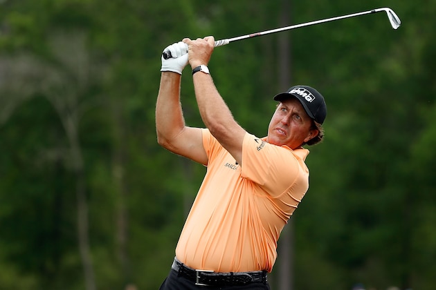 HUMBLE, TX - APRIL 02:  Phil Mickelson hits his second shot on the second hole during the first round of the Shell Houston Open at the Golf Club of Houston on April 2, 2015 in Humble, Texas.  (Photo by Scott Halleran/Getty Images)