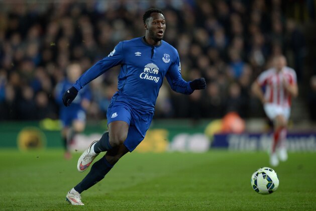 STOKE ON TRENT, ENGLAND - MARCH 04:  Romelu Lukaku of Everton during the Barclays Premier League match between Stoke City and Everton at Britannia Stadium on March 4, 2015 in Stoke on Trent, England.  (Photo by Gareth Copley/Getty Images)