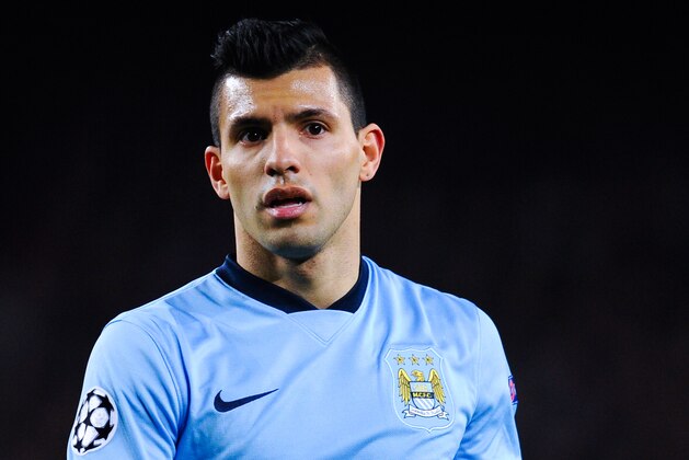 BARCELONA, SPAIN - MARCH 18:  Sergio Aguero of Manchester City FC looks on during the UEFA Champions League round of 16 second leg match between FC Barcelona and Manchester City at the Camp Nou stadium on March 18, 2015 in Barcelona, Spain.  (Photo by David Ramos/Getty Images)