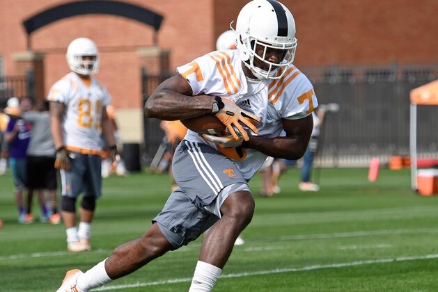 During the first two weeks of spring drills, the very clear star on the field for the Tennessee Vols is running back Alvin Kamara.