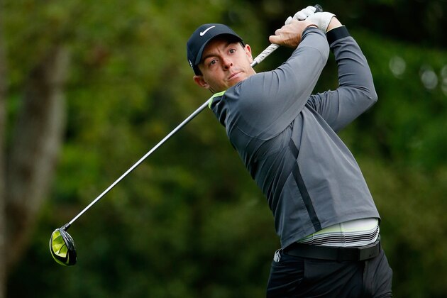 AUGUSTA, GA - APRIL 06:  Rory McIlroy of Northern Ireland hits a tee shot during a practice round prior to the start of the 2015 Masters Tournament at Augusta National Golf Club on April 6, 2015 in Augusta, Georgia.  (Photo by Ezra Shaw/Getty Images)