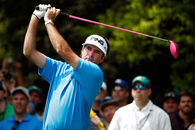 AUGUSTA, GA - APRIL 06:  Bubba Watson of the United States hits a tee shot during a practice round prior to the start of the 2015 Masters Tournament at Augusta National Golf Club on April 6, 2015 in Augusta, Georgia.  (Photo by Ezra Shaw/Getty Images)