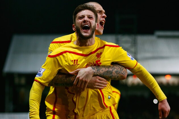 LONDON, ENGLAND - FEBRUARY 14:  Adam Lallana of Liverpool celebrates scoring the second goal with Martin Skrtel of Liverpool during the FA Cup fifth round match between Crystal Palace and Liverpool at Selhurst Park on February 14, 2015 in London, England.  (Photo by Clive Rose/Getty Images)