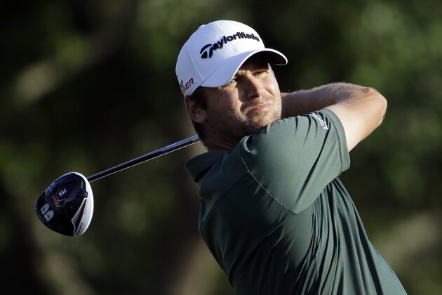 Sean O'Hair tees off on the first playoff hole during the final round of the Valspar Championship golf tournament Sunday, March 15, 2015, at Innisbrook in Palm Harbor, Fla. O'Hair lost to Jordan Spieth on the third hole. (AP Photo/Chris O'Meara)
