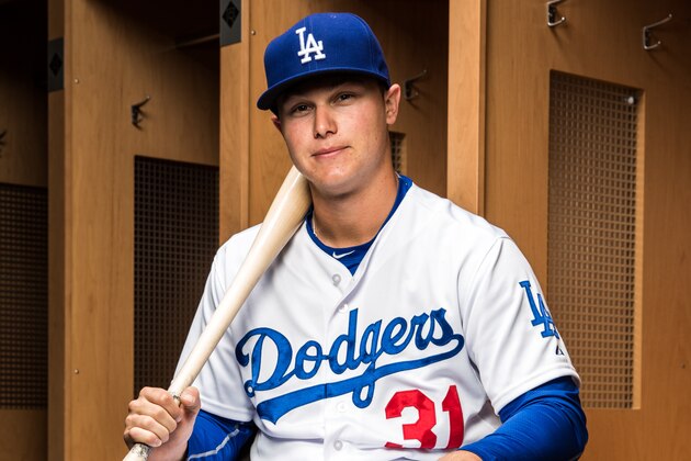 GLENDALE, AZ - FEBRUARY 28: Joc Pederson #31 of the Los Angeles Dodgers poses for a portrait during spring training photo day at Camelback Ranch on February 28, 2015 in Glendale, Arizona. (Photo by Rob Tringali/Getty Images)