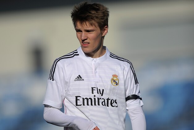 MADRID, SPAIN - FEBRUARY 21:  Martin Odegaard of Real Madrid Castilla looks on during the Segunda Division B match between Real Madrid Castilla v Barakaldo CF at estadio Alfredo Di Stefano on February 21, 2015 in Madrid, Spain.  (Photo by Denis Doyle/Getty Images)