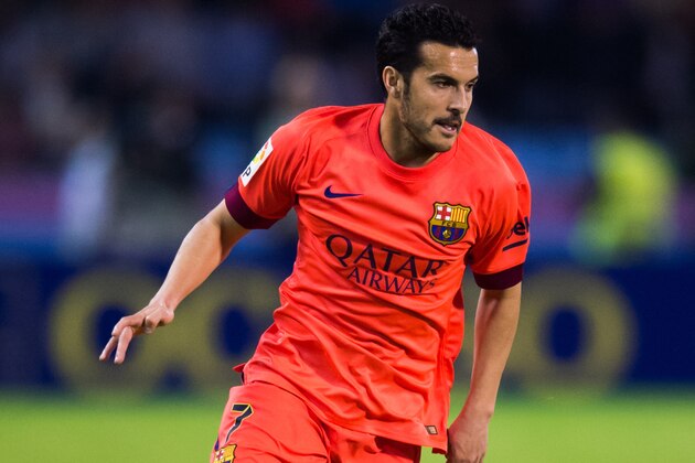 VIGO, SPAIN - APRIL 05:  Pedro Rodriguez of FC Barcelona runs with the ball during the La Liga match between Celta Vigo and FC Barcelona at Estadio Balaidos on April 5, 2015 in Vigo, Spain.  (Photo by Alex Caparros/Getty Images)