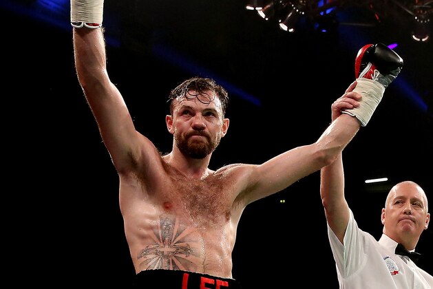 MANCHESTER, ENGLAND - NOVEMBER 23:  Andy Lee celebrates his victory during his Middleweight bout at Phones4u Arena on November 23, 2013 in Manchester, England.  (Photo by Scott Heavey/Getty Images)