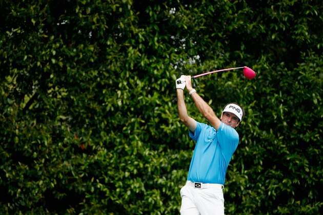 AUGUSTA, GA - APRIL 06: Bubba Watson of the United States hits a tee shot during a practice round prior to the start of the 2015 Masters Tournament at Augusta National Golf Club on April 6, 2015 in Augusta, Georgia.  (Photo by Ezra Shaw/Getty Images)