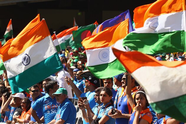 MELBOURNE, AUSTRALIA - MARCH 19:  Fans show their support during the 2015 ICC Cricket World Cup Quater Final match between India and Bangldesh at Melbourne Cricket Ground on March 19, 2015 in Melbourne, Australia.  (Photo by Quinn Rooney/Getty Images)