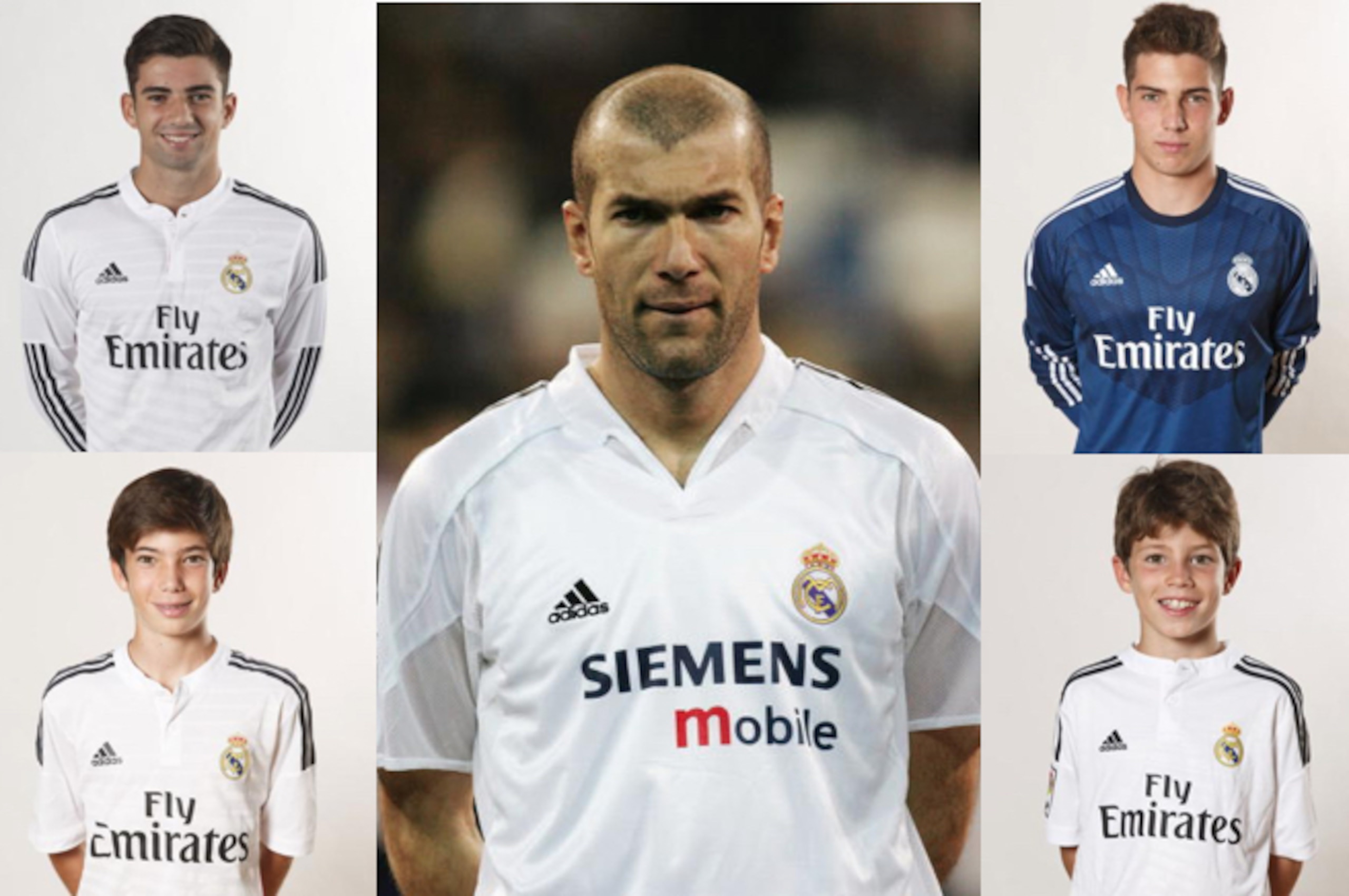 Zinedine Zidane and his four sons