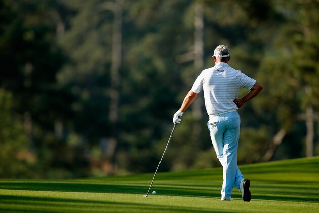 AUGUSTA, GA - APRIL 09:  Darren Clarke of Northern Ireland waits on the second hole during the first round of the 2015 Masters Tournament at Augusta National Golf Club on April 9, 2015 in Augusta, Georgia.  (Photo by Ezra Shaw/Getty Images)