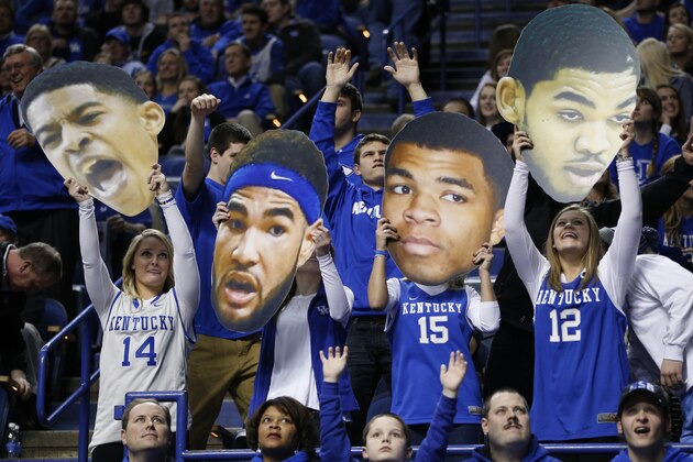 LEXINGTON, KY - JANUARY 13: Kentucky Wildcats fans cheer against the Missouri Tigers during the game at Rupp Arena on January 13, 2015 in Lexington, Kentucky. Kentucky defeated Missouri 86-37. (Photo by Joe Robbins/Getty Images)
