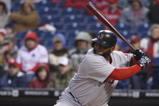 Boston Red Sox's Pablo Sandoval in action during the first inning of an MLB baseball game against the Philadelphia Phillies, Wednesday, April 8, 2015, in Philadelphia. (AP Photo/Chris Szagola)