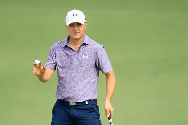 AUGUSTA, GA - APRIL 10:  Jordan Spieth of the United States makes birdie on the second green during the second round of the 2015 Masters Tournament at Augusta National Golf Club on April 10, 2015 in Augusta, Georgia.  (Photo by Jamie Squire/Getty Images)