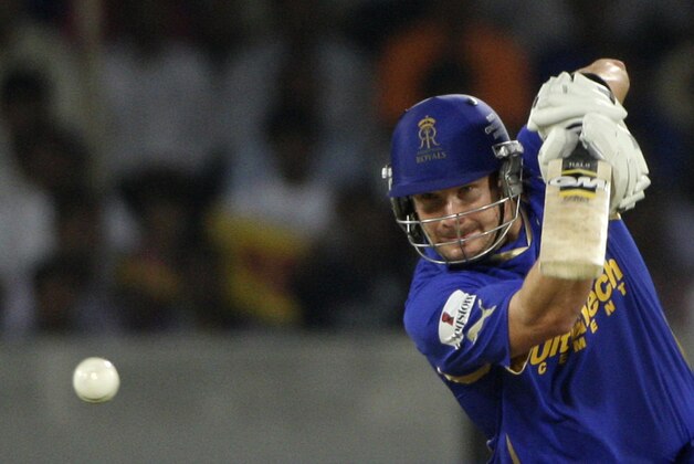 Rajasthan Royals' Shane Watson bats during their Indian Premier League (IPL) cricket match against Deccan Chargers in Hyderabad, India, Friday, May 18, 2012. (AP Photo/Mahesh Kumar A.)