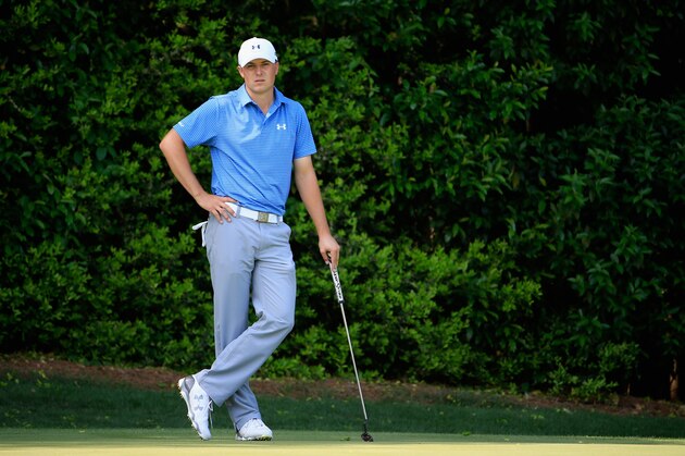 AUGUSTA, GA - APRIL 11:  Jordan Spieth of the United States waits on the back of the fourth green during the third round of the 2015 Masters Tournament at Augusta National Golf Club on April 11, 2015 in Augusta, Georgia.  (Photo by Jamie Squire/Getty Images)