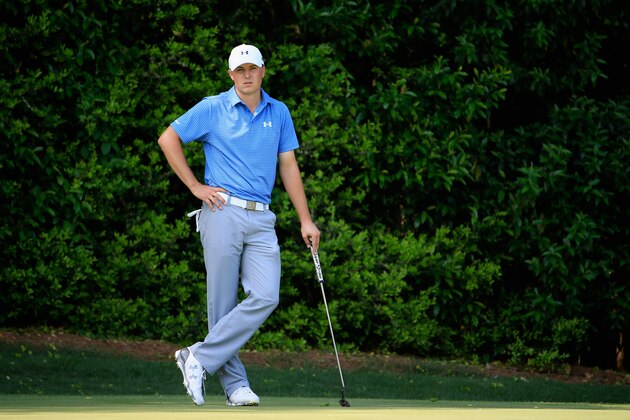 AUGUSTA, GA - APRIL 11:  Jordan Spieth of the United States waits on the back of the fourth green during the third round of the 2015 Masters Tournament at Augusta National Golf Club on April 11, 2015 in Augusta, Georgia.  (Photo by Jamie Squire/Getty Images)