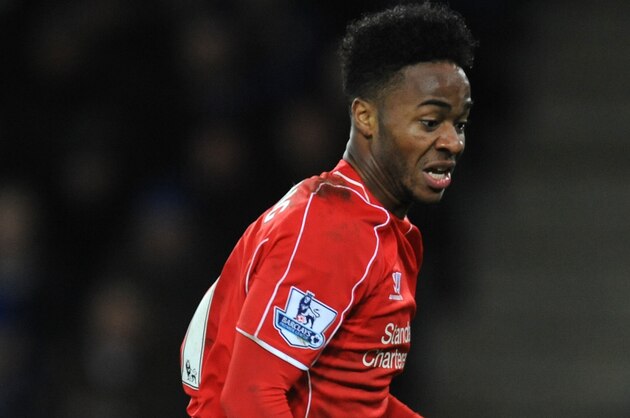 Liverpool's Raheem Sterling during the English Premier League soccer match between Leicester City and Liverpool at King Power Stadium, in Leicester, England, Tuesday, Dec. 2, 2014.  (AP Photo/Rui Vieira)