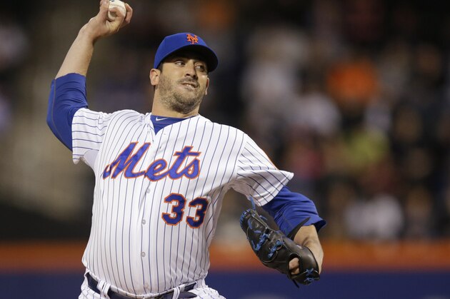 New York Mets starting pitcher Matt Harvey (33) delivers during the first inning of a baseball game against the Philadelphia Phillies in New York, Tuesday, April 14, 2015. (AP Photo/Kathy Willens) New York Mets starting pitcher Matt Harvey (33) delivers during the first inning of a baseball game against the Philadelphia Phillies in New York, Tuesday, April 14, 2015. (AP Photo/Kathy Willens)