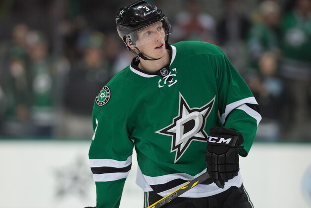 Jan 13, 2015; Dallas, TX, USA; Dallas Stars defenseman John Klingberg (3) during the game against the Ottawa Senators at the American Airlines Center. The Stars defeated the Senators 5-4. Mandatory Credit: Jerome Miron-USA TODAY Sports