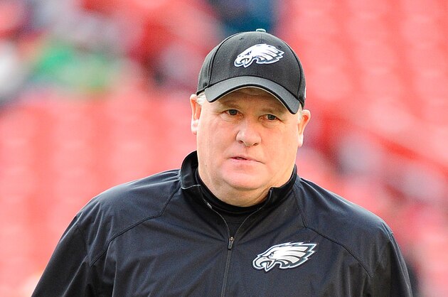 Dec 20, 2014; Landover, MD, USA; Philadelphia Eagles head coach Chip Kelly on the field before the game between the Washington Redskins and the Philadelphia Eagles at FedEx Field. Mandatory Credit: Brad Mills-USA TODAY Sports