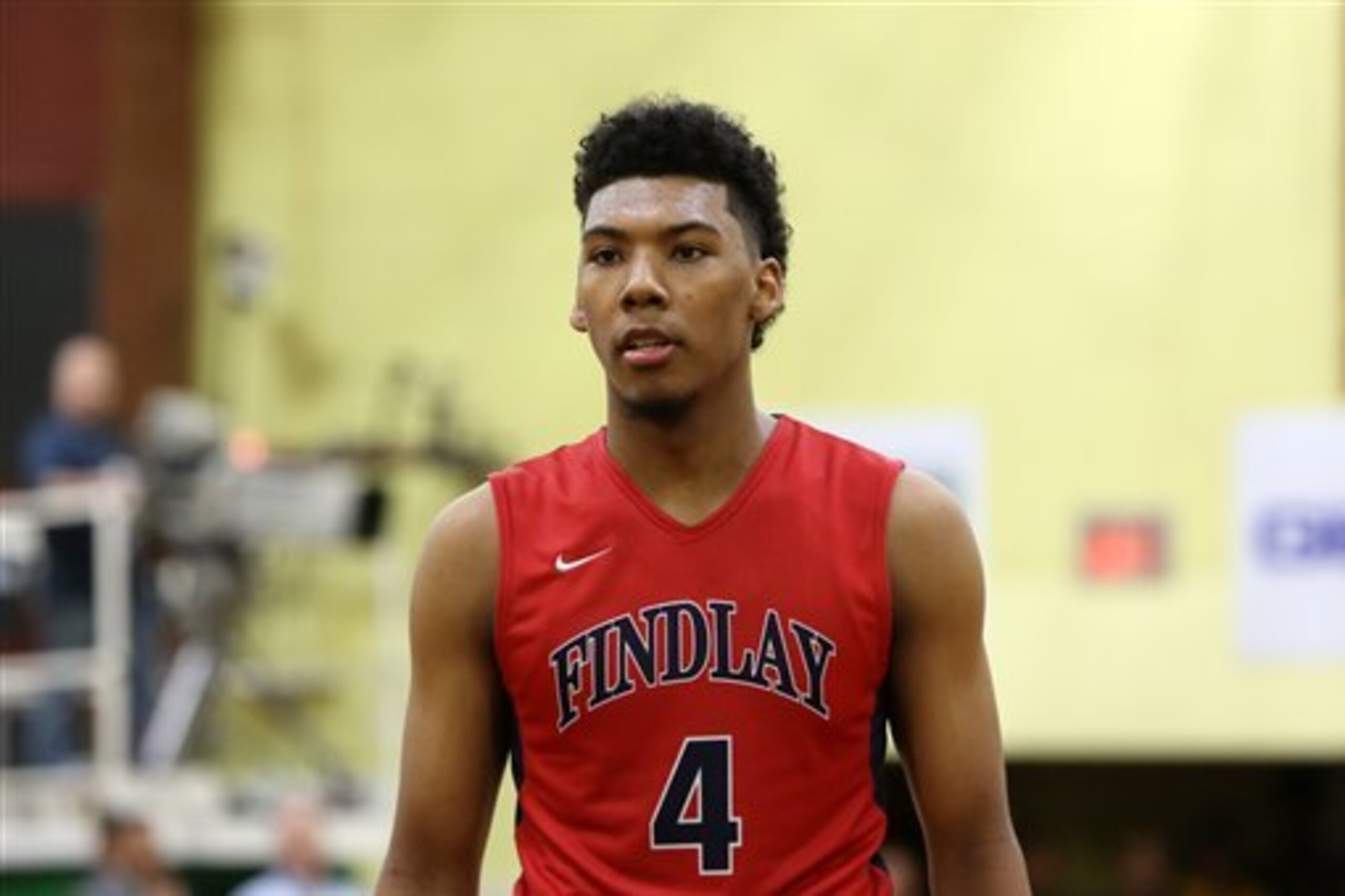 Findlay Prep's Allonzo Trier #4 is seen against Montverde Academy in the DICK'S Sporting Goods High School National Basketball Tournament on Friday, April  3, 2015 in Queens, NY.  (AP Photo/Gregory Payan)