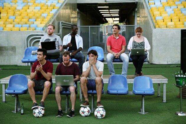 Clarence Seedorf, Juliano Belletti, Luis Garcia and Fernando Morientes watch the Madrid derby at the Maracana