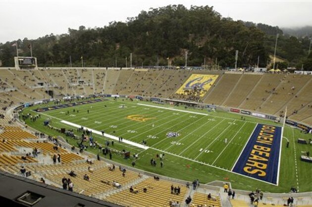 Fans enter the newly retro-fitted Memorial Stadium for the Nevada-California NCAA college football game Saturday, Sept. 1, 2012, in Berkeley, Calif. (AP Photo/Ben Margot)