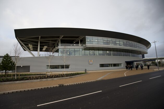 Manchester City's new City Football Academy is seen in Manchester, England, Monday Dec. 8, 2014. Built alongside the club's Etihad Stadium, the academy cost a reputed £150 million and boasts a range of facilities including a training and player-development centre. (AP Photo/Jon Super)