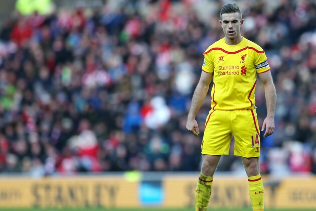 Liverpool's captain Jordan Henderson during their English Premier League soccer match against Sunderland at the Stadium of Light, Sunderland, England, Saturday, Jan. 10, 2015. (AP Photo/Scott Heppell)