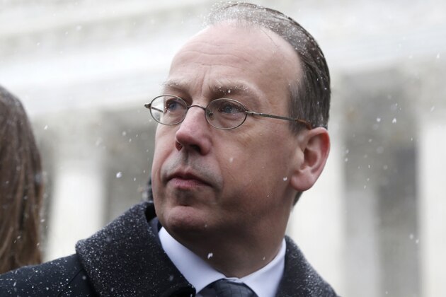 FILE - In this March 25, 2014, file photo, attorney Paul Clement speaks to reporters in front of the Supreme Court in Washington. The Supreme Court is casting a skeptical eye on voter-approved commissions that draw a state's congressional district boundaries. The justices heard arguments Monday, March 2, 2015 in an appeal from Arizona Republicans who object to the state's independent redistricting commission that voters created to reduce political influence in the process. A decision against the commission also would threaten a similar system in neighboring California and could affect commissions in an additional 11 states. Clement, representing Arizona's Republican-dominated legislature, said the constitutional provision at issue in Monday's case means FILE - In this March 25, 2014, file photo, attorney Paul Clement speaks to reporters in front of the Supreme Court in Washington. The Supreme Court is casting a skeptical eye on voter-approved commissions that draw a state's congressional district boundaries. The justices heard arguments Monday, March 2, 2015 in an appeal from Arizona Republicans who object to the state's independent redistricting commission that voters created to reduce political influence in the process. A decision against the commission also would threaten a similar system in neighboring California and could affect commissions in an additional 11 states. Clement, representing Arizona's Republican-dominated legislature, said the constitutional provision at issue in Monday's case means
