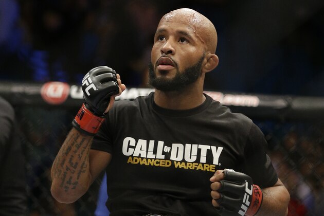 Demetrious Johnson after his main event fight with Chris Cariaso, Saturday, Sept. 27, 2014, in Las Vegas. Johnson won via submission. (AP Photo/John Locher)