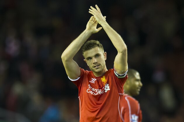 Liverpool's Jordan Henderson applauds supporters after his team's 2-0 win during the English Premier League soccer match between Liverpool and Newcastle at Anfield Stadium, Liverpool, England, Monday, April 13, 2015. (AP Photo/Jon Super) Liverpool's Jordan Henderson applauds supporters after his team's 2-0 win during the English Premier League soccer match between Liverpool and Newcastle at Anfield Stadium, Liverpool, England, Monday, April 13, 2015. (AP Photo/Jon Super)