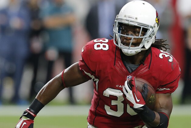 Arizona Cardinals running back Andre Ellington (38) during the first quarter of an NFL football game against the Philadelphia Eagles, Sunday, Oct. 26, 2014 in Glendale, Ariz. (AP Photo/Rick Scuteri)