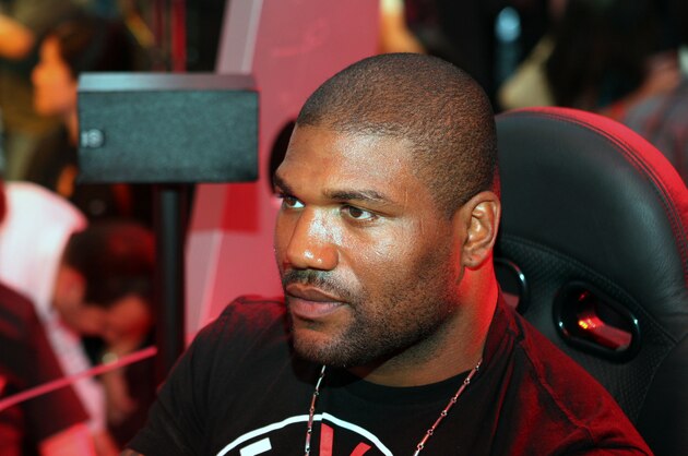 Rampage Jackson plays Forza Motorsport 4 at the Xbox 360 Forza Motorsport 4 event at the Electronic Entertainment Expo (E3) on Wednesday, June 8, 2011, in Los Angeles. (Shea Walsh/AP Images for Microsoft Xbox)