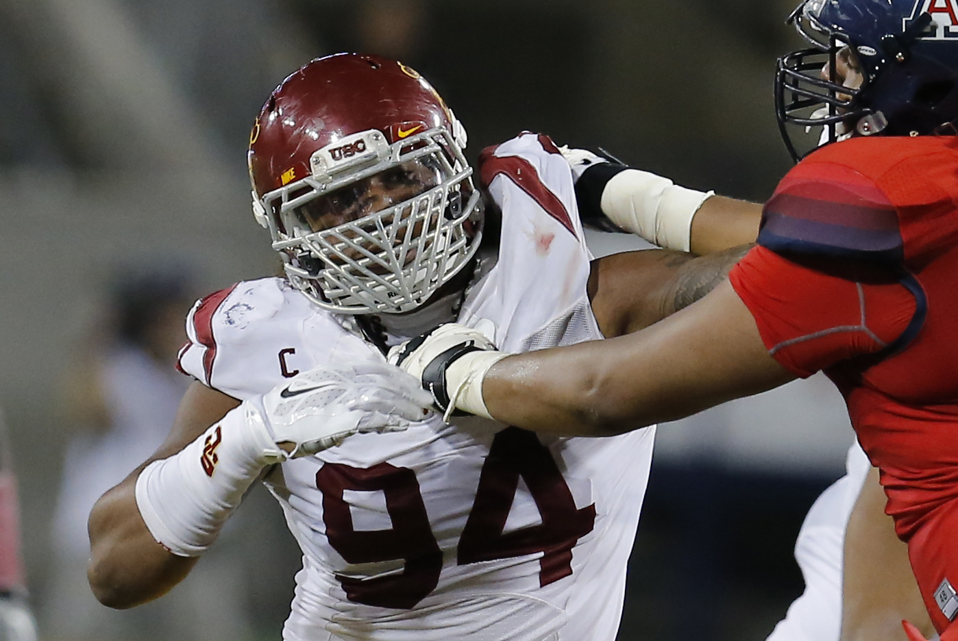Southern California defensive end Leonard Williams (94) during the second half of an NCAA college football game against Arizona, Saturday, Oct. 11, 2014, in Tucson, Ariz. (AP Photo/Rick Scuteri)