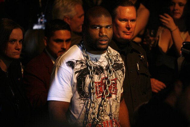 Quinton 'Rampage' Jackson before his UFC light heavyweight mixed martial arts match against Wanderlei Silva on Saturday, Dec. 27, 2008 at The MGM Grand Garden Arena in Las Vegas. (AP Photo/Eric Jamison)