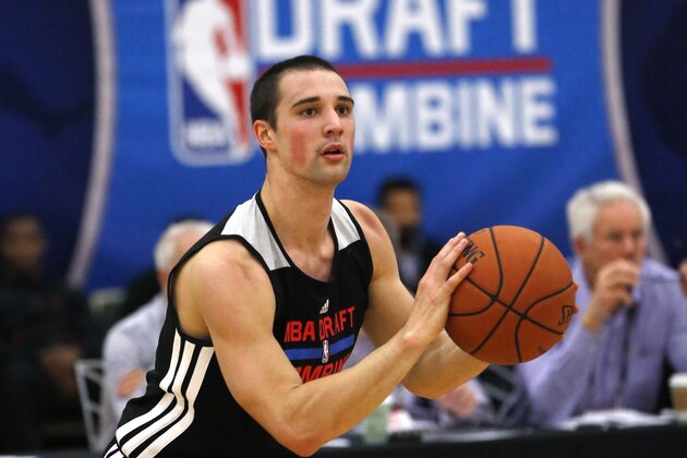 Aaron Craft from Ohio State participates in the 2014 NBA basketball Draft Combine Thursday, May 15, 2014, in Chicago. (AP Photo/Charles Rex Arbogast)