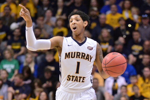 Murray State's Cameron Payne calls for a play against UTEP in the first half of a NCAA basketball NIT game at the CFSB Center against UTEP in Murray, Ky., Tuesday, March 17, 2014. (AP Photo/Stephen Lance Dennee)