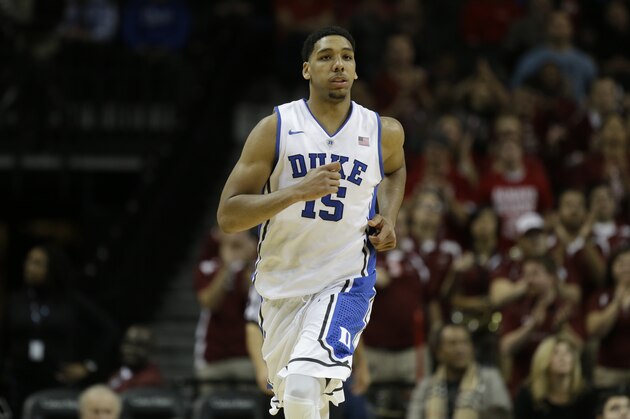 Duke's Jahlil Okafor during the second half of a NCAA college basketball game against Temple in New York, Friday, Nov. 21, 2014. Duke defeated Temple 74-54. (AP Photo/Seth Wenig)