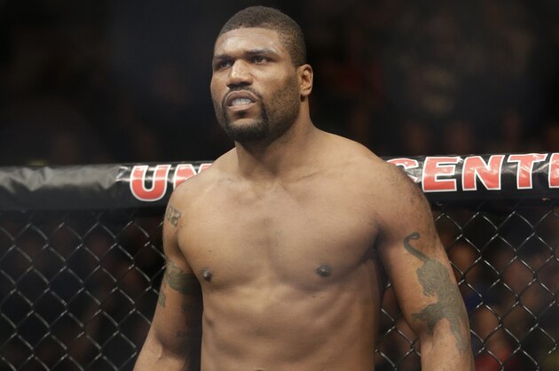 Quinton Jackson stands on the ring before fighting with Glover Teixeira during UFC Light Heavyweight Championship on FOX 6 at the United Center in Chicago, Saturday, Jan. 26, 2013. Teixeira won the bout. (AP Photo/Nam Y. Huh)