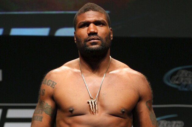 Apr 24, 2015; Montreal, Quebec, CAN; Rampage Jackson stands on the scale during weigh-ins for UFC 186 at Metropolis. Mandatory Credit: Jean-Yves Ahern-USA TODAY Sports
